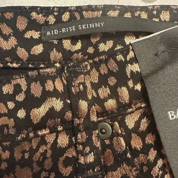 Banana Republic Mid Rise Stretch Metallic Skinny Ankle Jeans Rose Gold L… - Picture 7 of 9
